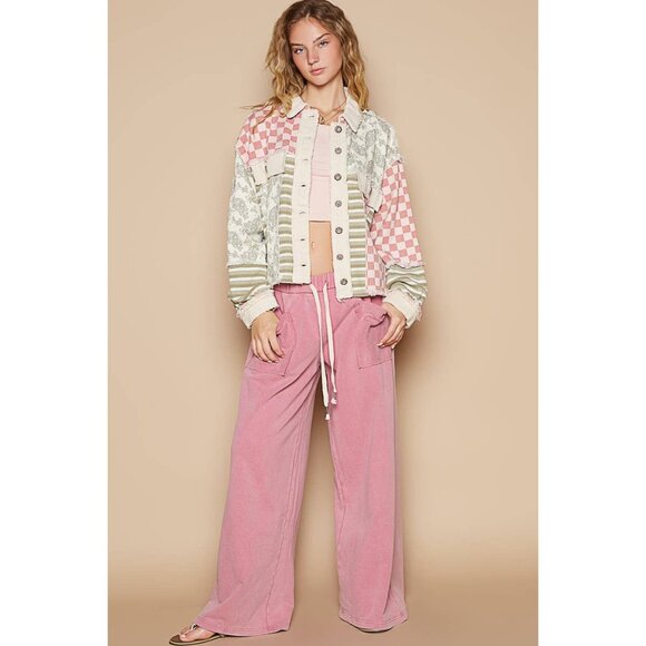 NEW! POL Stripe, Checkered, Paisley Patterned Casual Jacket Size Large - Picture 5 of 6